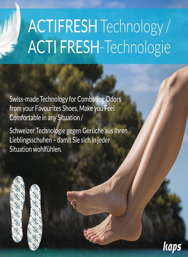 Kaps 6 Pairs Kaps Actifresh Shoe Insoles Inserts, Odor Control Freshness Technology Developed in Switzerland by Sanitized, Triple Layer, Cushioning Soft Latex, Cut to Fit, Universal Size Unisex - Image 4